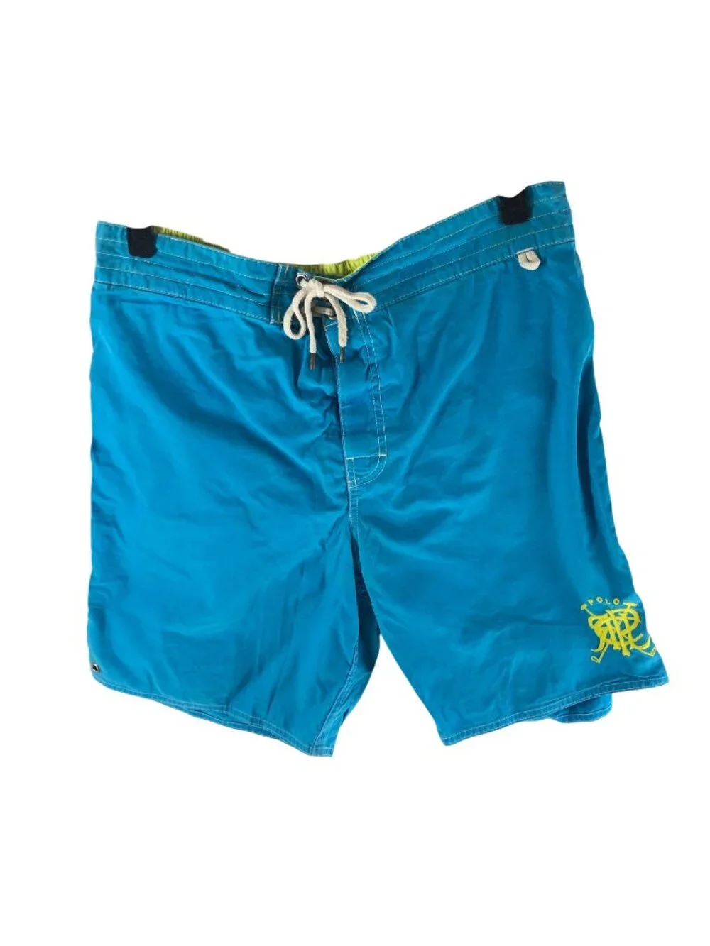 Polo Ralph Lauren Mens Blue Swim Trunks L Cotton Blend Elastic Waist Pockets